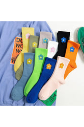 Indie Aesthetic Flower Embroider Cute Socks